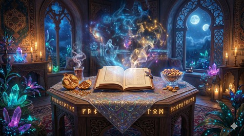 کرسی شب یلدا، انار و دیوان حافظ با هوش مصنوعی